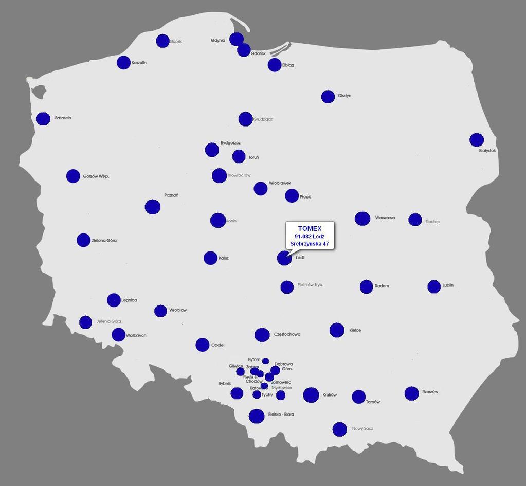 O FIRMIE Firma TOMEX powstała w 2003r i zajmuje się dostarczaniem dla firm oraz klientów indywidualnych bardzo wysokiej jakości szklarni stalowych, inspektów oraz tuneli foliowych wraz z dodatkowym