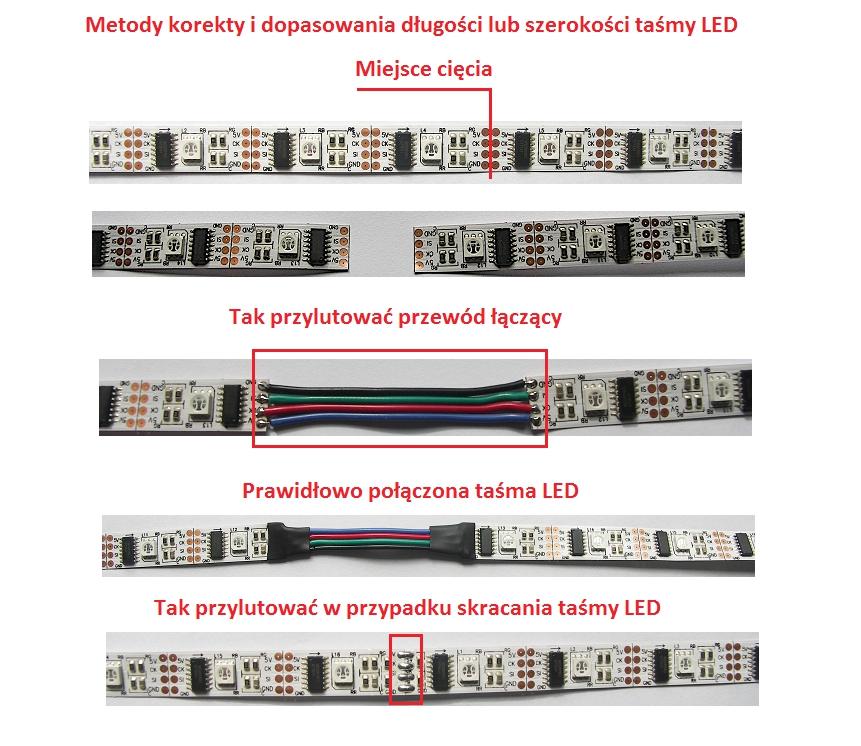Wstępnie należy taśmę przykleić bardzo delikatnie tak aby w razie potrzeby można było odkleić w celu dokonania korekty położenia.