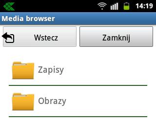 WYŚWIETLIĆ / PODZIELIĆ / USUNĄĆ NAGRANE ZRZUTY EKRANOWE I NAGRANIA. Wcisnąć klawisz aby wejść do menu.