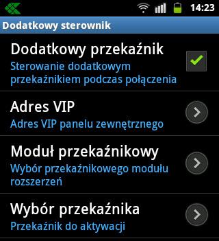 USTAWIENIE SIŁOWNIKA DOTYKOWEGO Przycisk Siłownik Dotykowy umożliwia sterowanie dodatkowym działaniem podczas wezwania aktywując przekaźnik dotykowy.