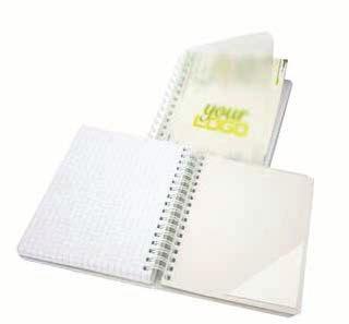 LUXURY NOTEBOOKS EKSKLUZYWNE NOTESY notepad, spiral bound with Plastic cover number of sheets: 80, transparent PP cover without print; two additional covers with in print, recommended print: 1-4