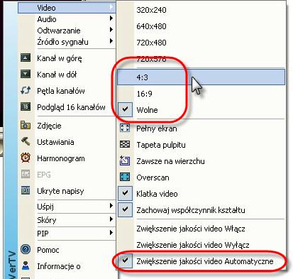 3.8 Zmiana współczynnika kształtu wyświetlacza Współczynnik kształtu oznacza stosunek szerokości obrazu do jego wysokości.
