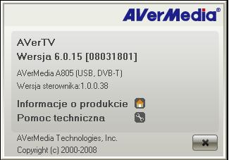 Rozdział 11 klienta Obsługa techniczna AVerTV 6 Aplikacja AVerTV 6 udostępnia wygodne narzędzie, które umożliwia użytkownikom łatwy kontakt z oddziałem obsługi klienta AVerMedia poprzez stronę sieci