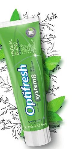 Ziołowa pasta do zębów Optifresh System 8 System 8 i aktywny kompleks ochronny