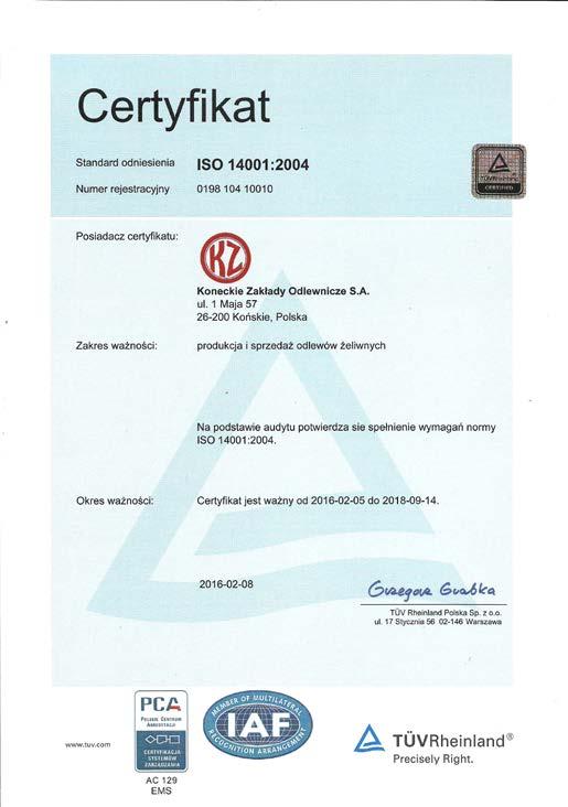 USZCZELKI U-AK GWARANCJA JAKOŚCI Indeks 50