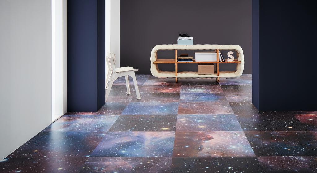 Świat nowych kolekcji Forbo Allura Abstract Panele LVT o wzorach abstrakcyjnych: tekstylnych, metalicznych, inspirowanych kosmosem Panele o wymiarach: 50x50cm
