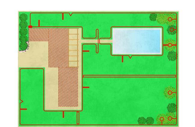 Zastosowana technologia dostosuje się do każdego rozmiaru i kształtu trawnika, dzięki przewodom granicznym, zakopanym pod ziemią lub umieszczonym na poziomie
