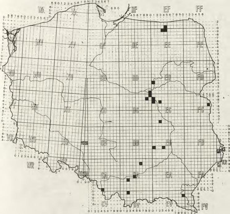 Zaleszczotki Gór Świętokrzyskich 147 :: -AC 9 _ 0.L. n u Mapa 11. W ystępowanie Ghernes hahni w Polsce.