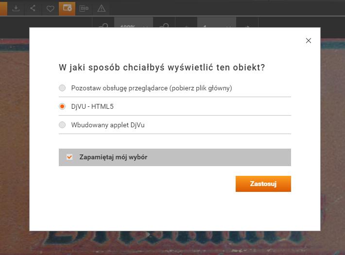 Prawidłową i bezproblemową obsługę wtyczki dla plików DjVu gwarantuje wyłącznie MS Internet Explorer, po włączeniu dodatkowych, zaawansowanych opcji.