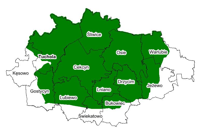 Podstawa delimitacji Obszar funkcjonalny Światowy Rezerwat Biosfery Bory Tucholskie Koncepcja Przestrzennego Zagospodarowania Kraju (KPZK 2030), granica obszaru Światowego Rezerwatu Biosfery Bory