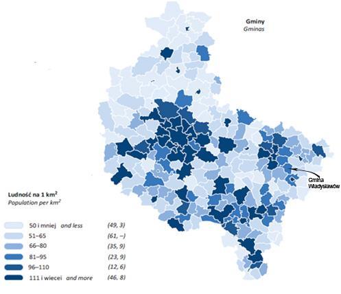 Rysunek 12. Ludność według gmin w województwie wielkopolskim w 2013 roku.