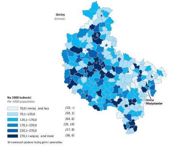 produkcyjnym wynosił 9,2 % i był wyższy od analogicznego wskaźnika właściwego dla powiatu (7,4%).