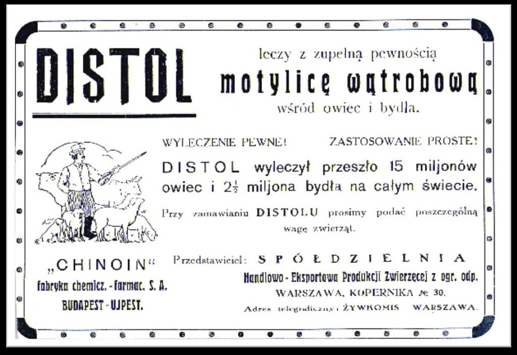 69 Historia produkcji leków i biopreparatów weterynaryjnych na ziemiach polskich do 1945 roku wyjściem na pastwisko i powtarzano po 14 dniach.