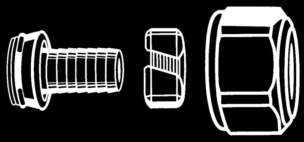 Przyłącza do gwintów zewnętrznych z eurocone Złączka zaciskowa do rur miedzianych oraz stalowych Z eurocone Uszczelnienie metal na metal Zaleca się użycie tulei rozporowych.