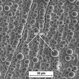 Dla procesu otrzymywania powłoki Ni- -Mo+PPy maksymalna zarejestrowana wartość potencjału wynosiła +1,55 V, a minimalna 1,17 V (rys. 4b).