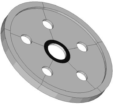 . połączenie a) b) d 01 łożysko Rys. 2. Warunki brzegowe (a) i model pomocniczy (b) Parametry geometryczne modelu pomocniczego przyjęto z geometrii analizowanego koła (rys. 1bc).