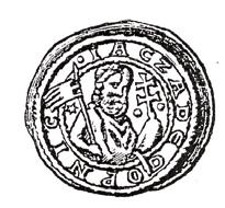 Natomiast w otoku znajduje się napis: Jaczo lub Jacza De Copnic (lub De Coptnic). Na innych egzemplarzach: Jacza Copnic CNE lub KNES.
