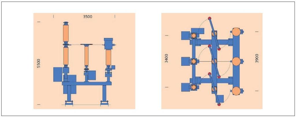 Pola tego typu są budowane dla napięć znamionowych do 145 kv, wytrzymałości 3 sek. zwarciowej do 40 ka i dla znamionowych prądów ciągłych do 2500A [6].