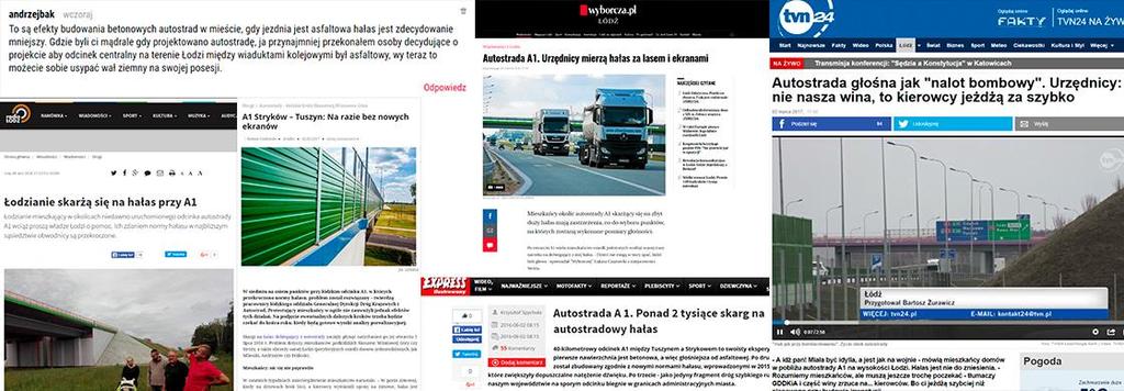 Hałas drogowy Koszmar mieszkańców Polacy mieszkający w okolicy oddanego do użytku w 2016 roku betonowego odcinka autostrady A1 na