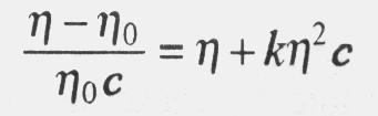 Lepkościowe metody wyznaczania masy molowej W odniesieniu do roztworów rozcieńczonych liczba lepkościowa odpowiada następującemu szeregowi potęgowemu: