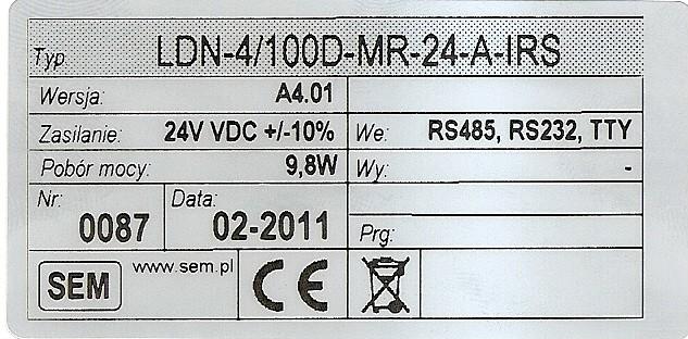 1.3. Warunki bezpieczeństwa Wyświetlacz jest przeznaczony do stosowania w instalacjach o napięciu bezpiecznym.