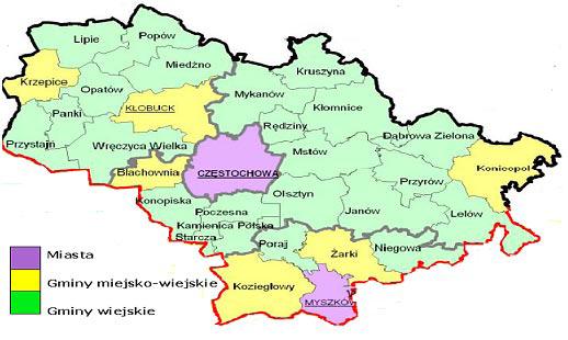 2. GŁÓWNI BENEFICJENCI W skład Subregionu wchodzą następujące powiaty i gminy: Miasto Częstochowa Lider Porozumienia http://www.czestochowa.pl Powiat Częstochowski http://www.czestochowa.powiat.pl Powiat Kłobucki http://www.