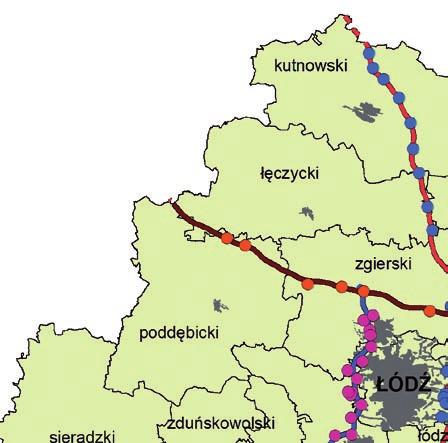 Monitoring jakości powietrza w rejonie autostrad Stan Spośród 256 punktów pomiarów pasywnych SO2 i NO2 61 punktów znajdowało się w rejonie istniejących i