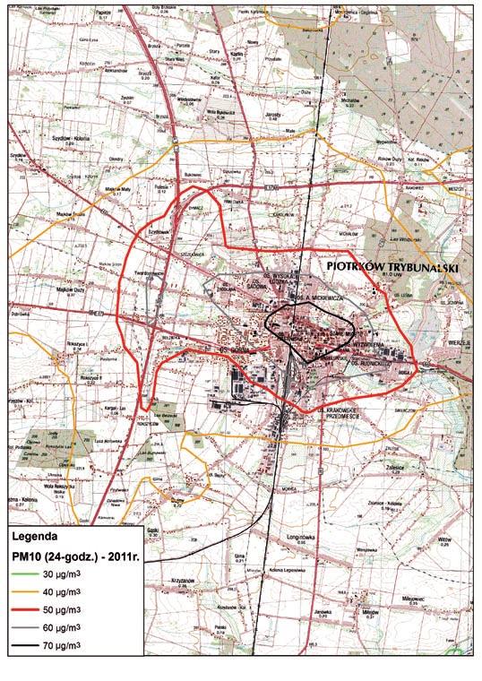 W szacunkach wykorzystano analizy przestrzenne rozkładu pól imisji pyłu PM10 oraz dane o liczbie mieszkańców ze spisu powszechnego ludności i mieszkań GUS, w podziale na obwody spisowe i rejony