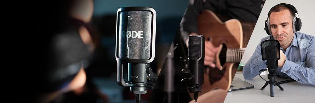 pop-filtr, uchwyt sztywny, statyw biurkowy, kabel USB, pokrowiec 715 880 STUDIO Røde NT1 Kit Røde NT1-A Kit Uniwersalny [wokal, instrumenty], jeden z najcichszych mikrofonów na rynku [poziom szumu 4