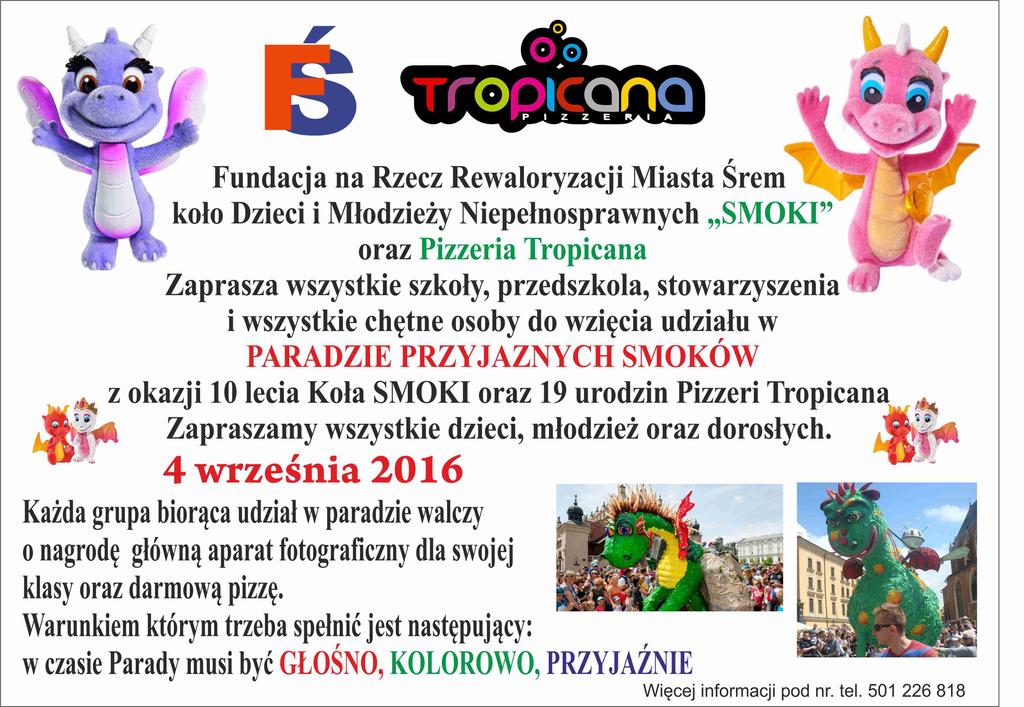 Parada Smoków Festyn Dnia 16 lipca 2016