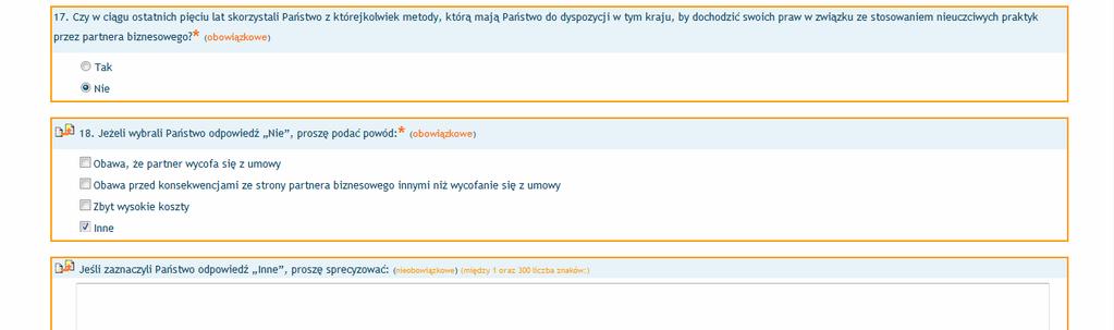 przepisami anonimowości. Odpowiedź na pytanie nr 16 wedle uznania. Zaznaczając w pytaniu nr 17 odpowiedź nie rozwiną się dodatkowe pytania.