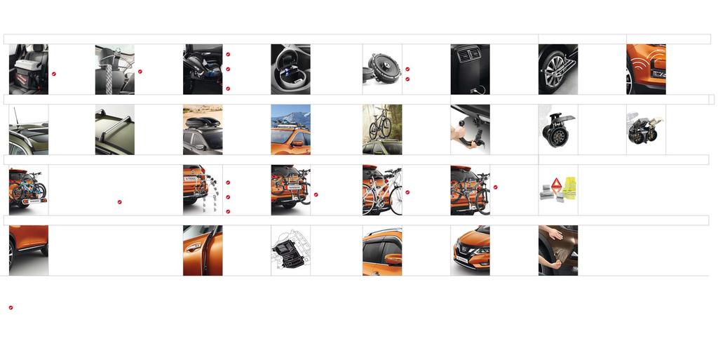 DODAJ ORYGINALNE AKCESORIA NISSAN PRAKTYCZNE AKCESORIA DO WNĘTRZA STOPIEŃ NA KOŁO SYSTEM PARKOWANIA Chłodziarka (20 litrów) KS930-00080 Wieszak na odzież KS872-99900 Fotelik dziecięcy KS530-99990