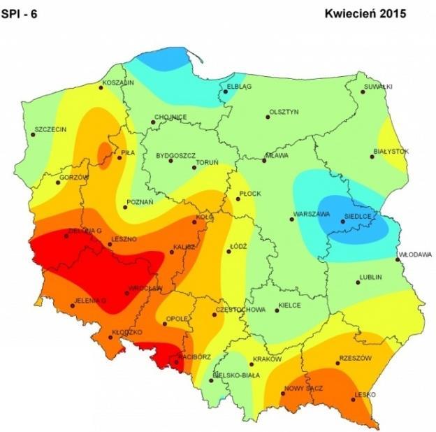 Warunki opadowe w kwietniu i maju 2015 r.