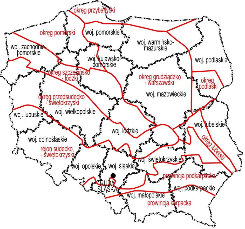 Rysunek 9-2. Rozkład geotermii w Polsce Źródło: Opracowanie własne na podstawie Energia Geotermalna. Świat-Polska-Środowisko, Instytut gospodarki surowcami mineralnymi i energią.