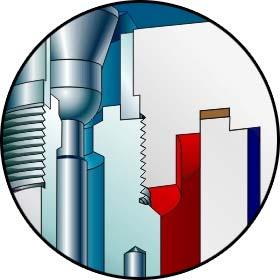 Uszczelnienie korpus-regulator Uszczelnienie metal-metal dzięki zastosowaniu tulei wprasowanej w korpus Poprzednia wersja np.