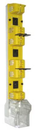 1 415 Vertical design fuse rails TRIVER / Podstawy bezpiecznikowe listwowe TRIVER Range / Zakres produktów Type 415 fuse rails BTVA, NH 1//3, 50/400/630 A, 185 mm busbars spacing Typ 415 podstawy