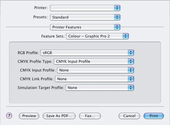 6. W menu [Zestawy funkcji] (5) wybierz polecenie [Kolor Graphic Pro 1]. 5 6 7.