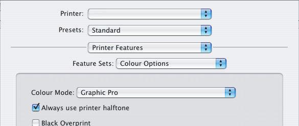 MAC OS X Jeśli używasz źródłowego dokumentu CMYK, to aby przeprowadzić symulację atramentu CMYK, musisz zastosować następujące ustawienia sterownika drukarki: 1. Wybierz menu [Plik] [Drukuj].