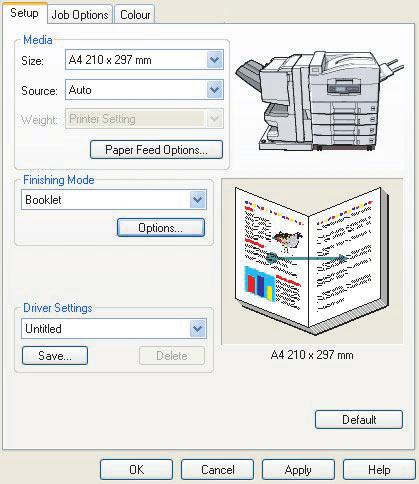 STEROWNIK PCL DO SYSTEMU WINDOWS 1. W sterowniku na karcie [Ustawienia] wybierz żądane zapisane ustawienia w polu [Ustawienia sterownika]. 2.