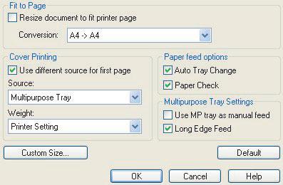 DRUKOWANIE OKŁADKI Funkcja Drukowanie okładki polega na pobieraniu pierwszej strony zadania drukowania z innego podajnika papieru niż pozostałych stron.