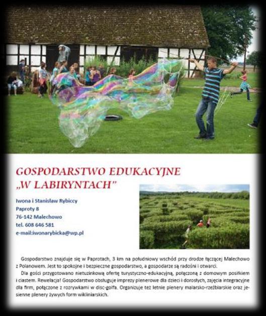 Gospodarstwa edukacyjne w Województwie Zachodniopomorskim W Labiryntach