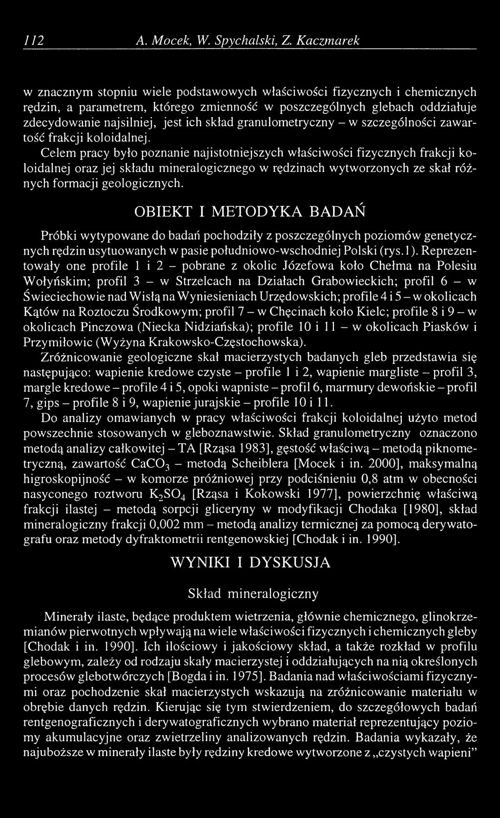 jest ich skład granulometryczny - w szczególności zawartość frakcji koloidalnej.