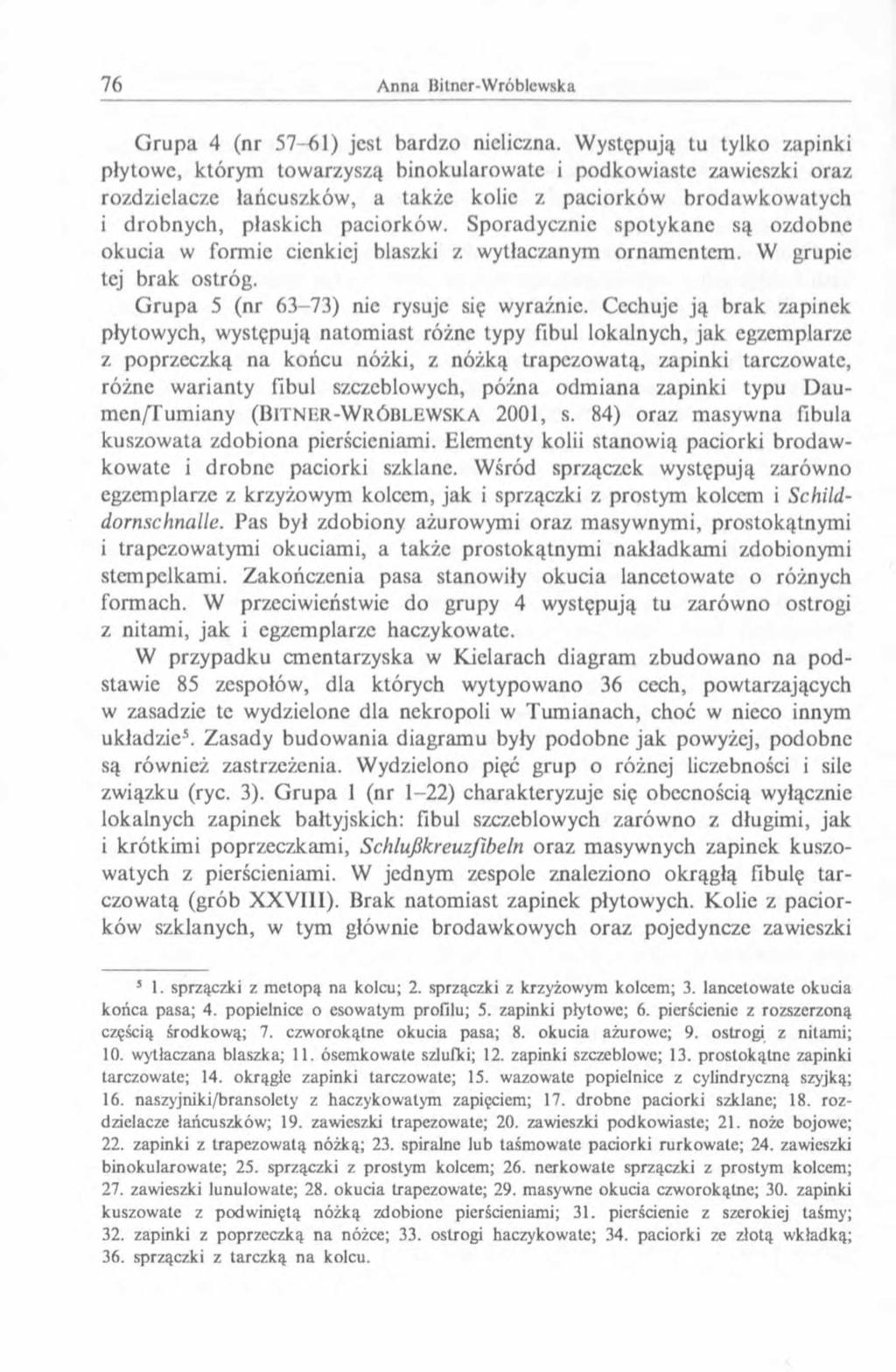 G rupa 4 (nr 57-61) jest bardzo nieliczna.