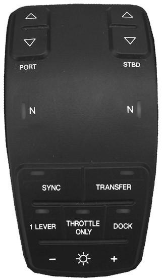 Trymowanie Neutralne (kontrolki) TROLL (Troling) TRANSFER (Przeniesienie) DOCK (Dokowanie) THROTTLE ONLY (Tryb przepustnicy) 1-LEVEL (Dźwignia 1) SYNC (Synchronizacja) + (zwiększenie) i