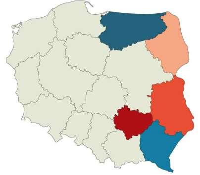 Projekt - Ściana Wschodnia 24 / 24 Województwa: lubelskie, podkarpackie, podlaskie, świętokrzyskie oraz warmińsko-mazurskie.