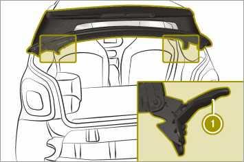 Zamykanie bagażnika (smart fortwo coupé) Zamykanie tylnej części dachu składanego! Przed zamknięciem klapy tylnej należy zablokować tylną część dachu. W przeciwnym razie dźwignie zamków mogą pęknąć.