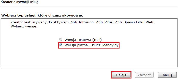 2 Licencja płatna Wybierz opcję Wersja płatna i kliknij przycisk