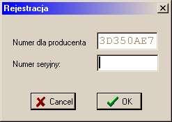 W wersji demonstracyjnej w oknie programu przy nazwie widoczny jest tekst [demo] oraz dostępny jest klawisz Rejestracja za pomocą którego można dokonać rejestracji oprogramowania.