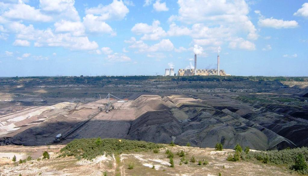 Bełchat chatów - zuŝycie 30 mln ton węgla w brunatnego rocznie,