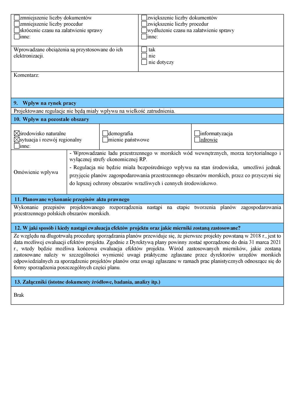 I zmniejszenie liczby dokumentów I zmniejszenie liczby procedur I I skrócenie czasu na załatwienie sprawy I linne: Wprowadzane obciążenia są przystosowane do ich elektronizacji.